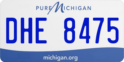MI license plate DHE8475