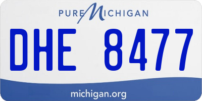 MI license plate DHE8477