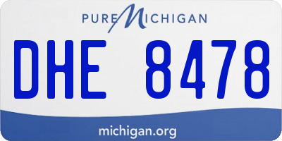 MI license plate DHE8478