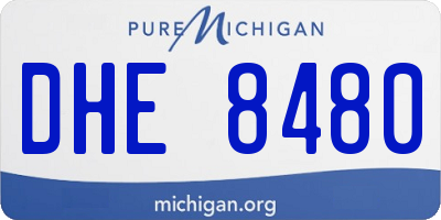 MI license plate DHE8480