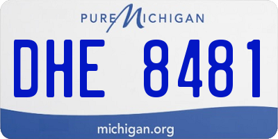 MI license plate DHE8481
