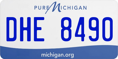 MI license plate DHE8490
