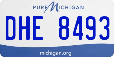 MI license plate DHE8493
