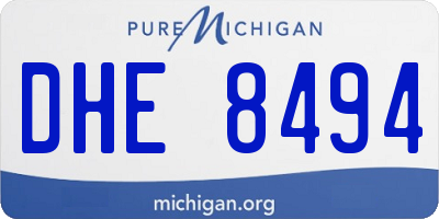 MI license plate DHE8494