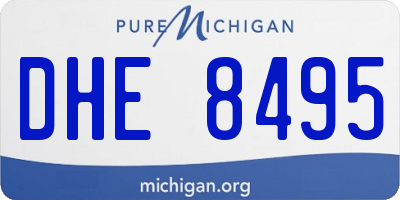 MI license plate DHE8495
