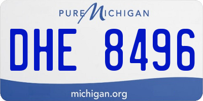 MI license plate DHE8496