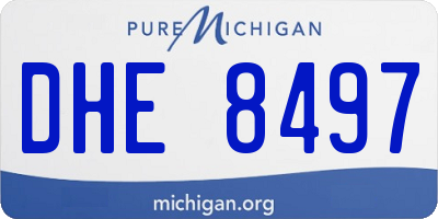 MI license plate DHE8497