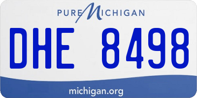 MI license plate DHE8498