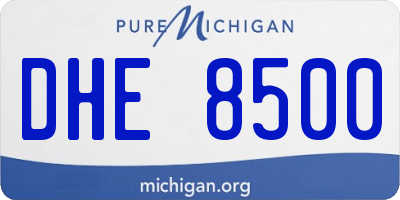 MI license plate DHE8500