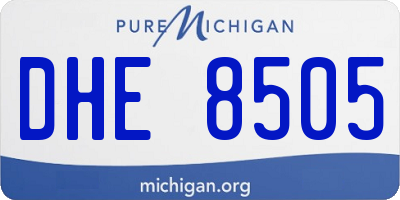 MI license plate DHE8505