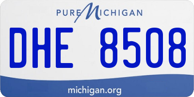 MI license plate DHE8508