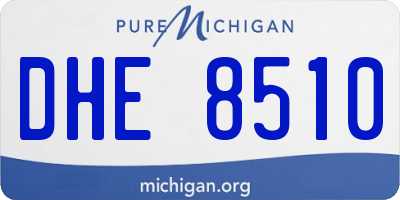 MI license plate DHE8510