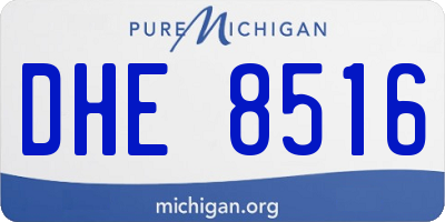MI license plate DHE8516