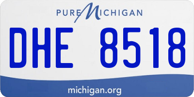 MI license plate DHE8518