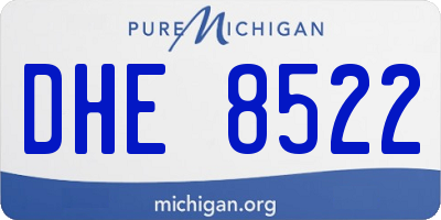 MI license plate DHE8522