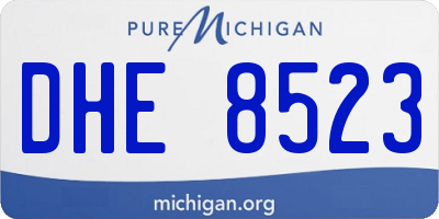 MI license plate DHE8523