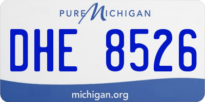 MI license plate DHE8526
