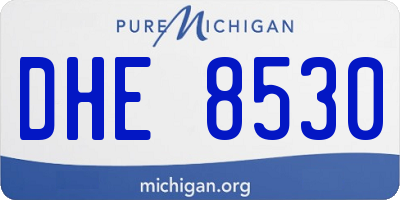 MI license plate DHE8530