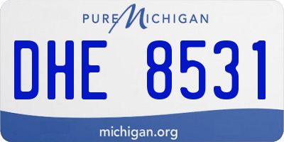 MI license plate DHE8531