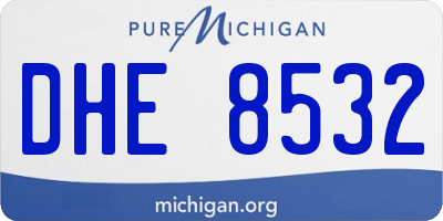 MI license plate DHE8532