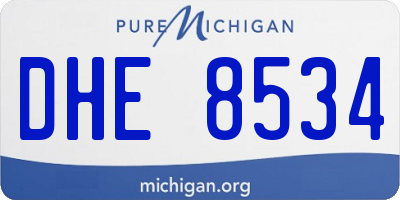 MI license plate DHE8534