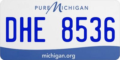 MI license plate DHE8536