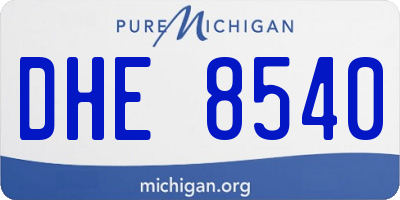 MI license plate DHE8540