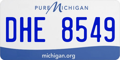 MI license plate DHE8549