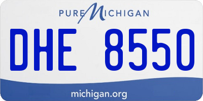 MI license plate DHE8550
