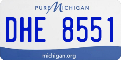 MI license plate DHE8551