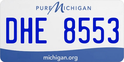 MI license plate DHE8553