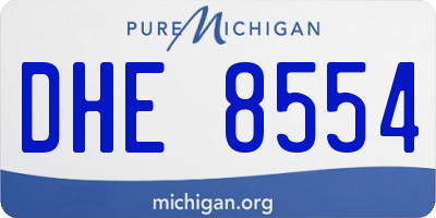 MI license plate DHE8554