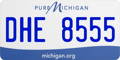 MI license plate DHE8555