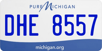 MI license plate DHE8557