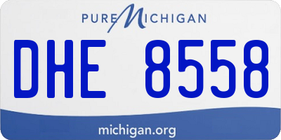 MI license plate DHE8558
