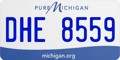 MI license plate DHE8559