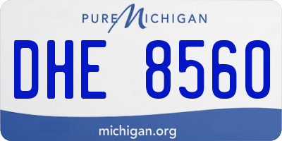 MI license plate DHE8560