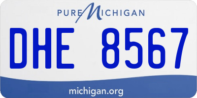 MI license plate DHE8567