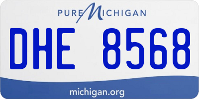 MI license plate DHE8568