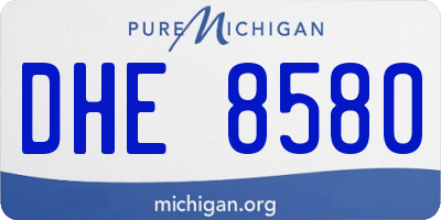 MI license plate DHE8580
