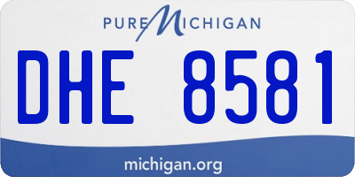 MI license plate DHE8581