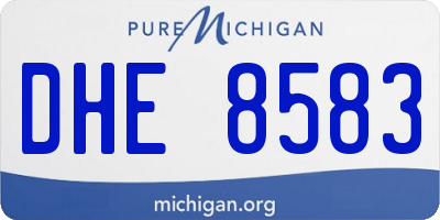 MI license plate DHE8583