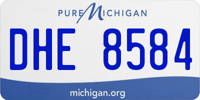 MI license plate DHE8584