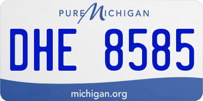 MI license plate DHE8585