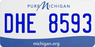 MI license plate DHE8593