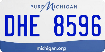 MI license plate DHE8596
