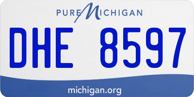 MI license plate DHE8597