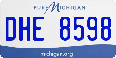 MI license plate DHE8598