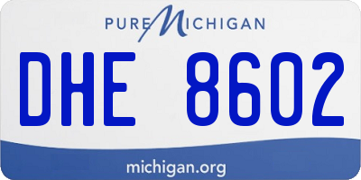MI license plate DHE8602
