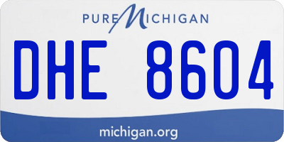 MI license plate DHE8604